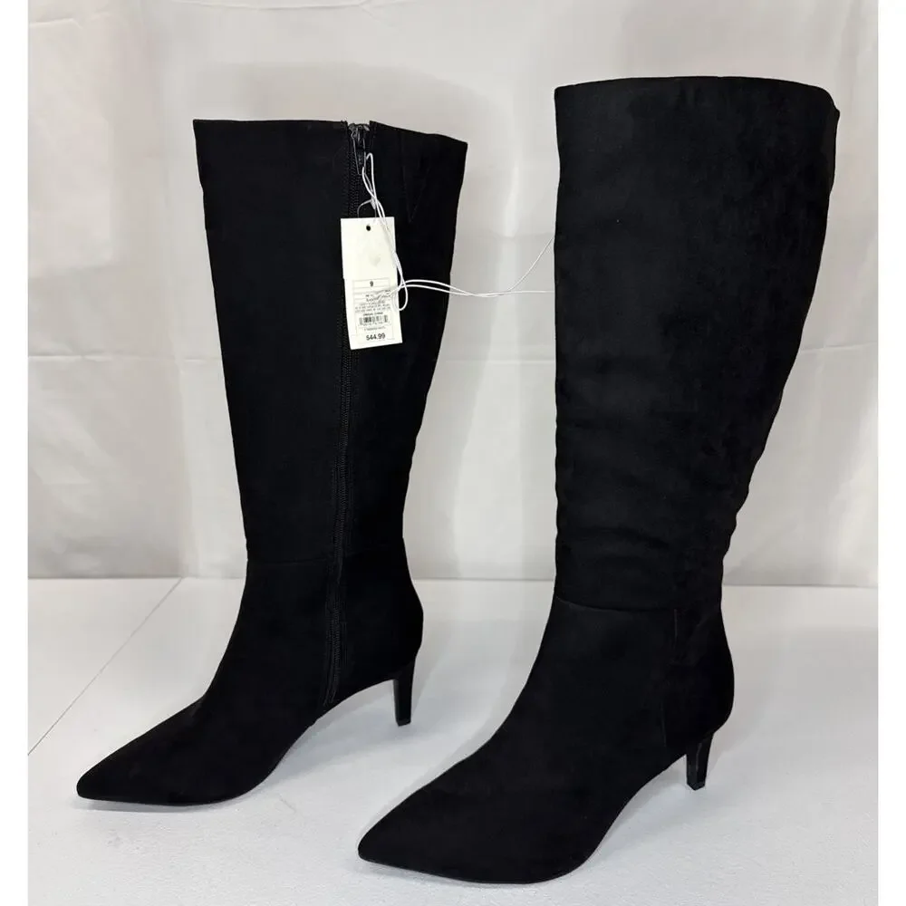 A New Day Women's Tay Tall Dress Boots Black Size 9
